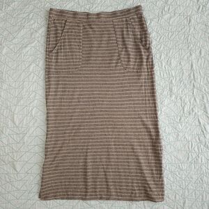Prana Tulum Jasmine Brown Black Striped Maxi Skirt Hemp Organic Cotton